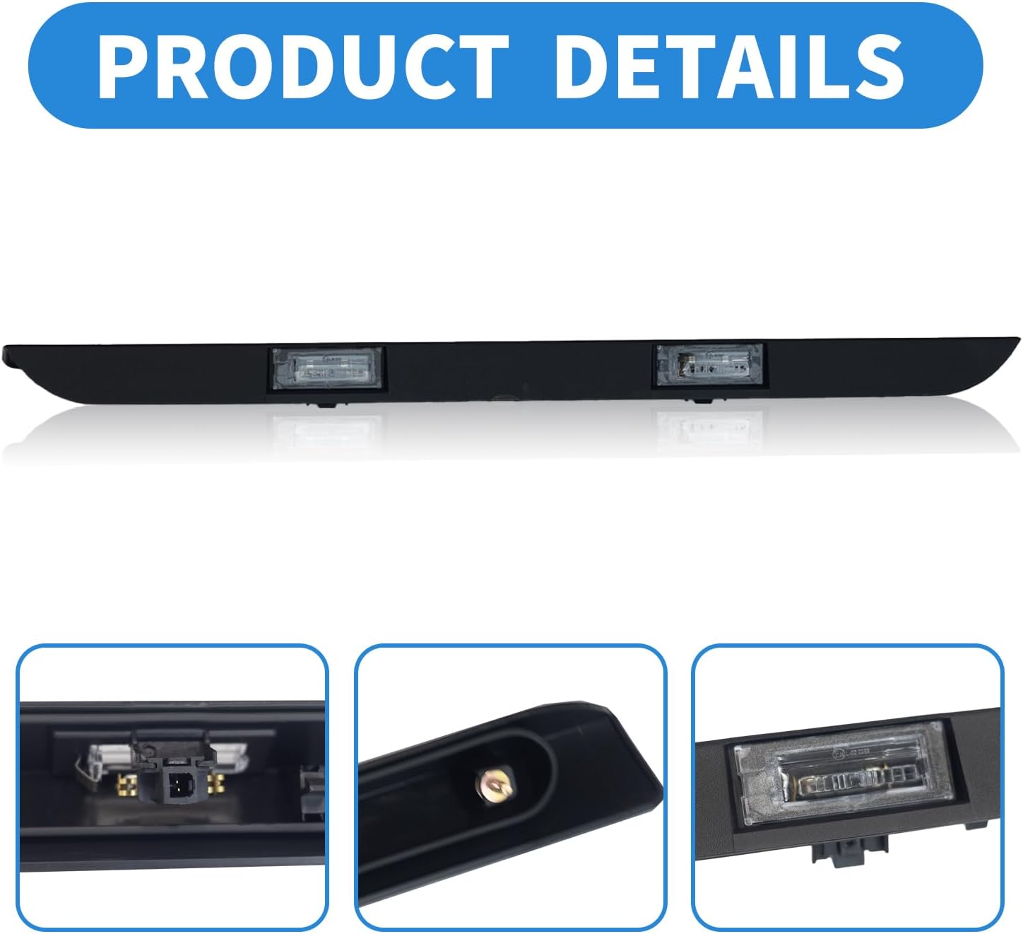 Rear License Number Plate Light Trim for 2014-2023 RAM Promaster 1500 2500 3500 Accessories, Black, 1PC