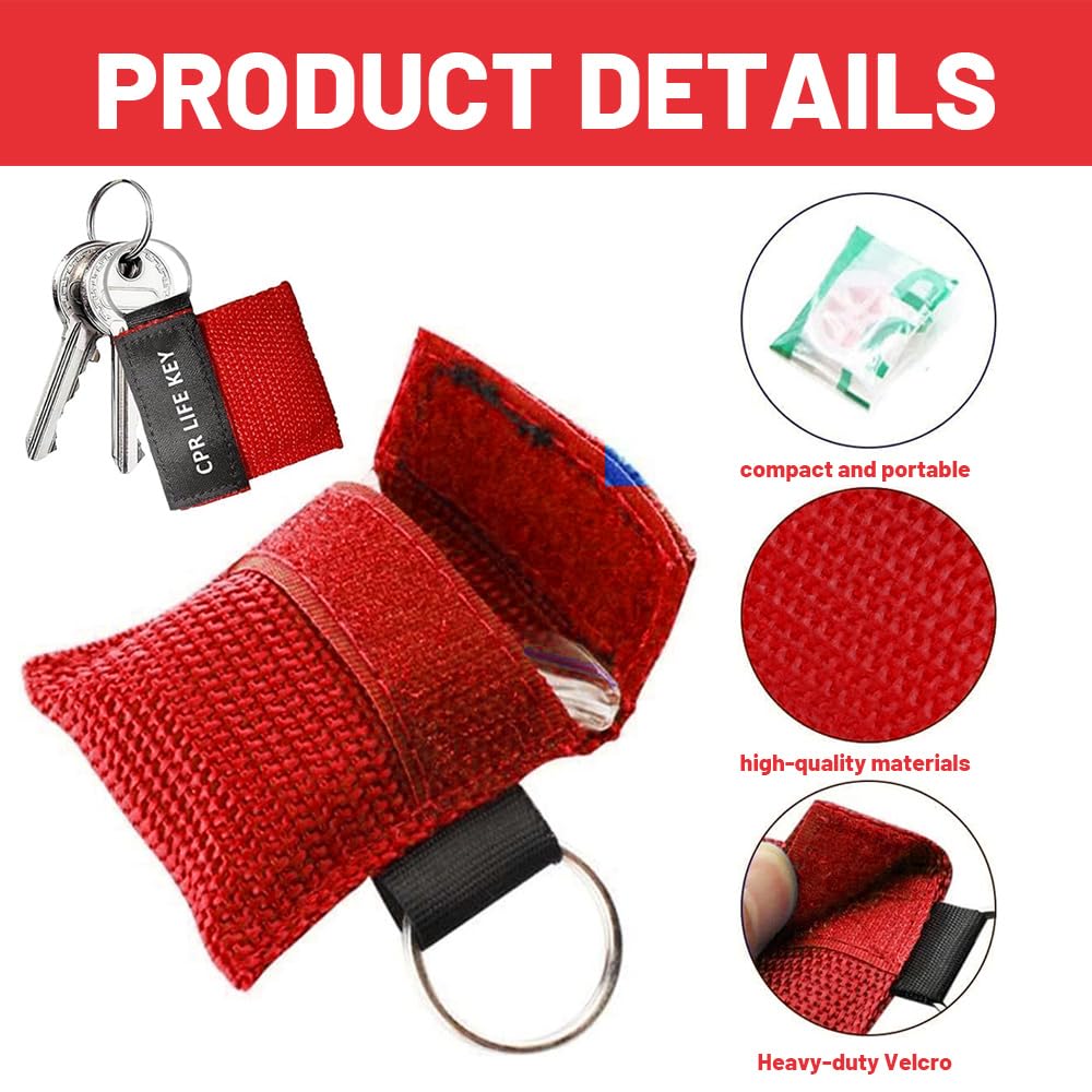 Pocket Mask 4 Pezzi Rosso Nero Lunghezza 5Cm Larghezza 5.5Cm Mascherina Respirazione Primo Soccorso Bocca A Bocca