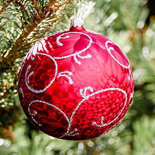 Baumschmuckset 39 Teile - Mundgeblasen - Roter Eislack - Lauschaer Glaskunst - Weihnachten