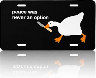 Funny Goose Front License Plate for Car, 6x12 Inch Decorative Novelty License Plate with Pre-Drilled Holes, Rust-Proof Aluminum Vanity Front Tag for Truck SUV Trailer