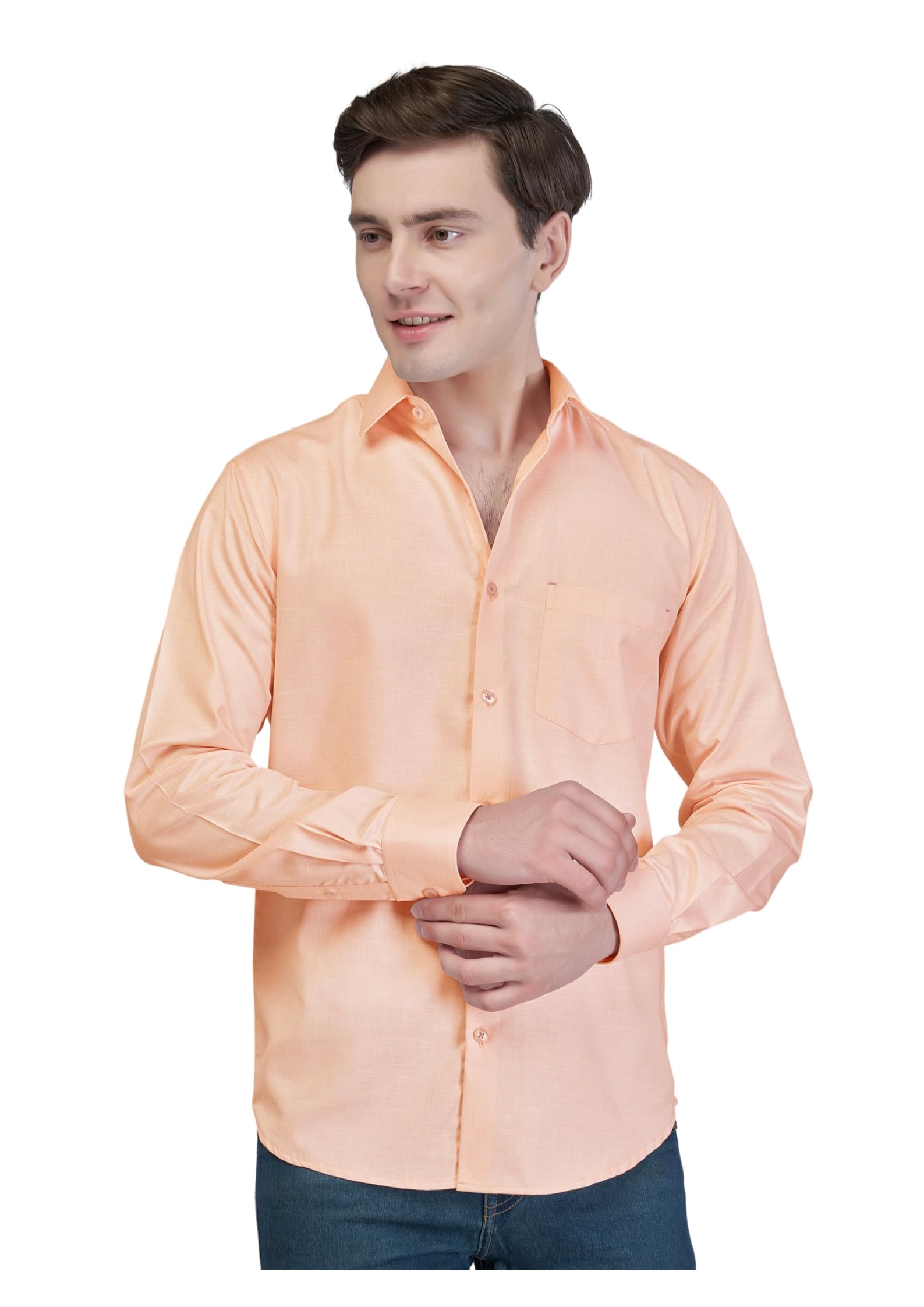 SORTED Premium Branded Shirts for Men - Slim Fit Egyptian Giza Cotton Blend Full Sleeve Shirt with Semi Cutaway Collar (Available in M,L,XL and XXL Size)