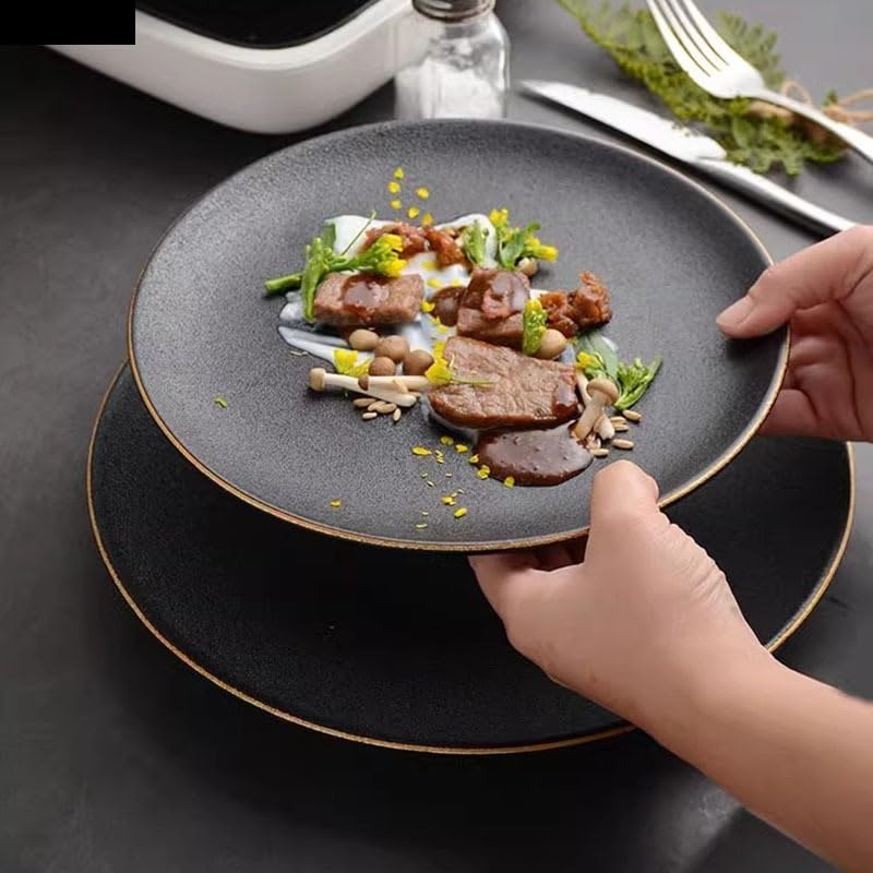 Dinnerteller Teller Essteller Teller Teller Keramik Dessertteller für Restaurant Steak Nudeln Geschirr für Küche, Salatteller Teller flach stapelbar