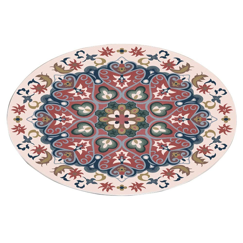 Tapis de sol yoga mat rond lavable et stable pour protéger votre parquet