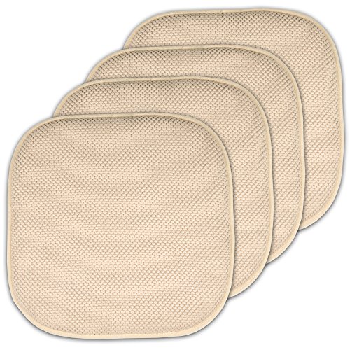 4 Pack Memory Foam Honeycomb Nonslip Back 16" x16" Chair/Seat Cushion Pad
