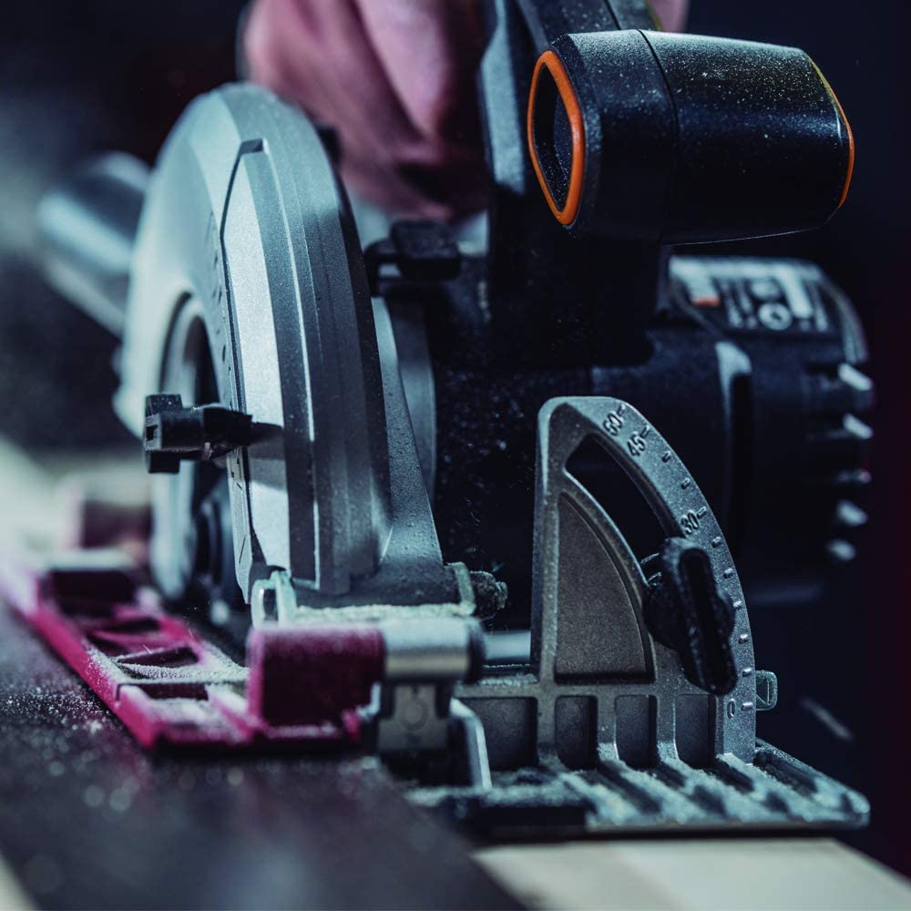 WORX WX530.9 Worxsaw XL Sierra Circular Brushless 20V Sin Batería, Sistema ExacTrack para Cortes Rectos, Base de Aluminio, Corte a Inglete 50°