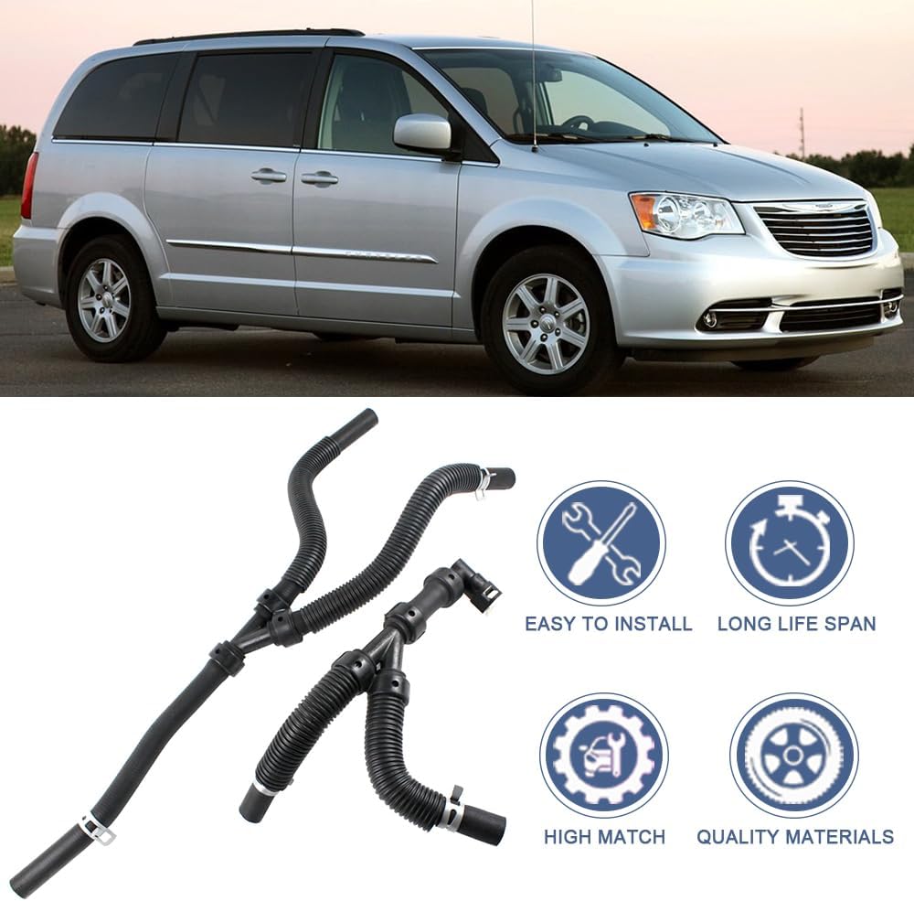 HVAC Heater Hose Assembly Compatible with Chrysler Town & Country 2011-2016 Dodge Grand Caravan 2011-2019 Engine Inlet & Outer Heater Hose Replaces 5058729AH 626-315HP