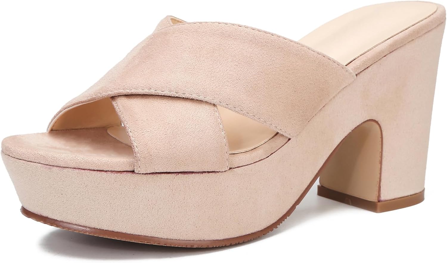 Women's Platform Sandals Wedges Heels Sandals Open Toe Slip On Platform Heels Mules Dressy Pumps