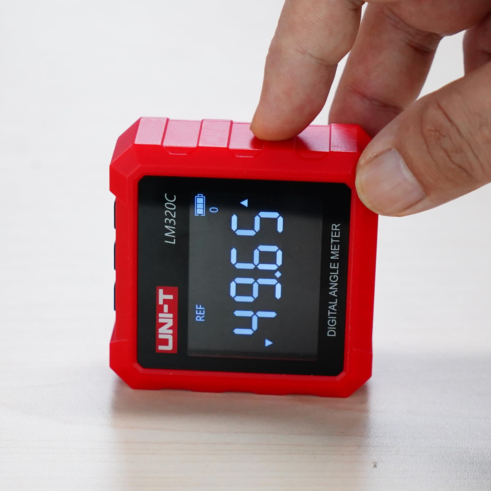 UNI-T LM320C - Buscador digital de ángeles, inclinómetro de 4 x 90°, 3 lados, magnético, electrónico, con retroiluminación LCD, retención de datos