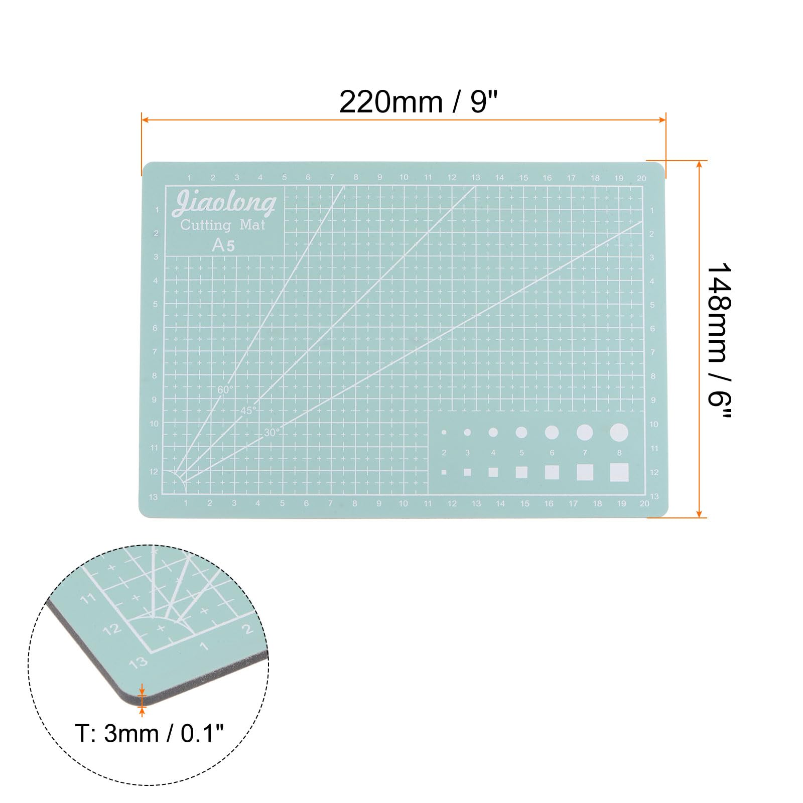 HARFINGTON 2pcs A5 Self-Healing Cutting Mat 9