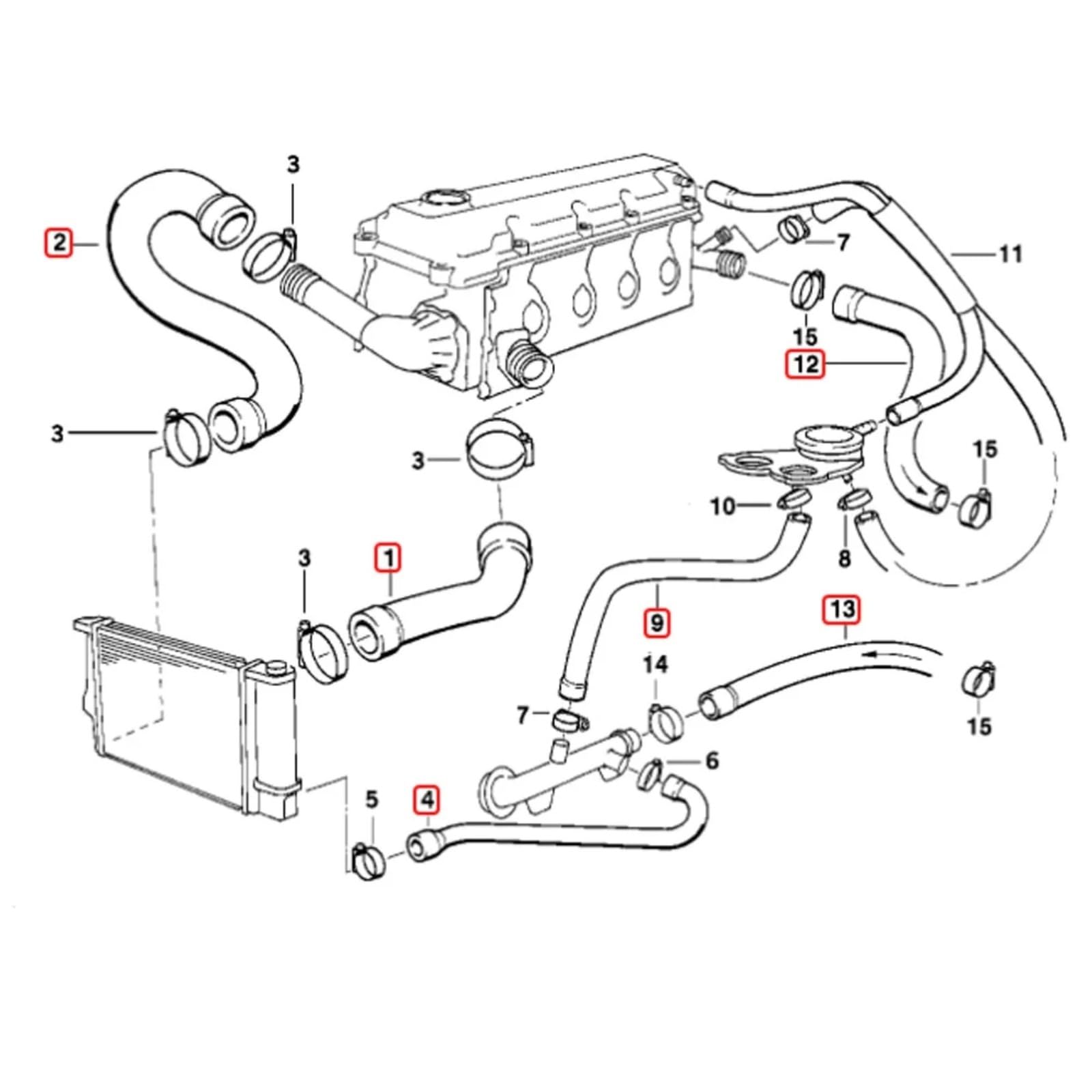 Manguito desbordamiento radiador Compatible con VW para Beetle Cab 2.0 TSI 2013 2014 2015 2016 2017 2018 2019 2020 Manguera De Radiador Refrigerante Tubo Calefactor