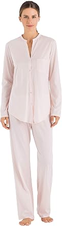 HANRO Cotton Deluxe Long Sleeve Button Front Pajama Set Sleepwear