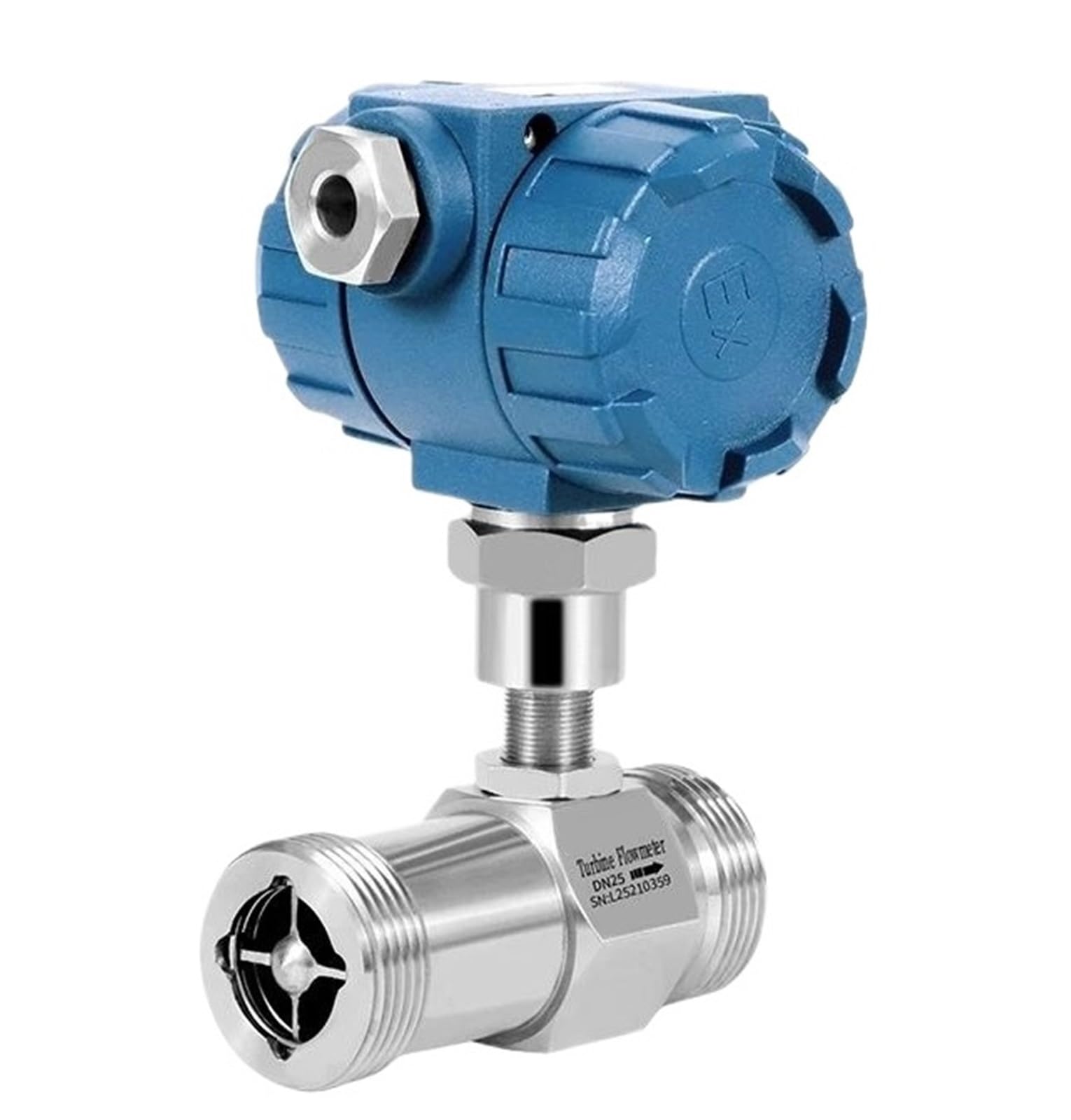 QfUxYYSLD Liquid Turbine Flow Meter 4-20mA Water Flow Meter 24V Oil Water Diesel Flowmeter(DN20 (4-20mA))