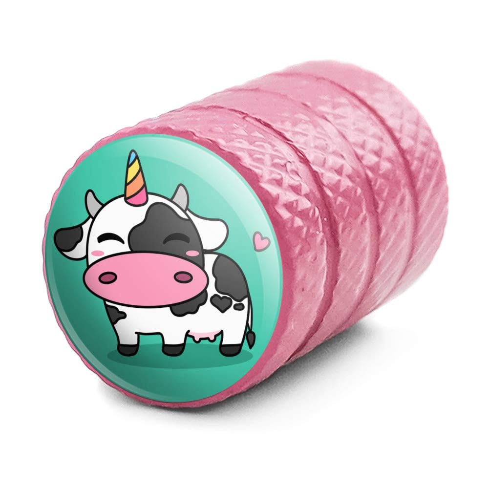 Cute Kawaii Unicorn Cow Motorcycle Bicycle Bike Tire Rim Wheel Aluminum Valve Stem Caps