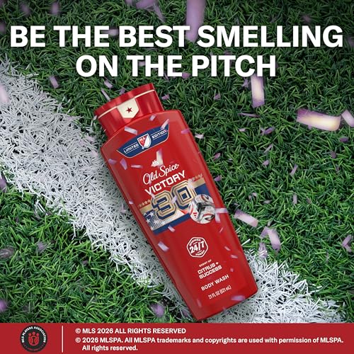 Image of Old Spice Body Wash for Men, MLS Victory, Long Lasting Scent, Freshness that Lasts All Day, Cleanse & Refresh Skin, Limited Edition, Citrus + Success Scent, 21 oz