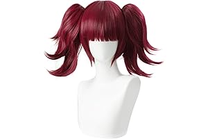 SL Red Cosplay Wigs with Pigtails for Women Anime Short Halloween Wigs...