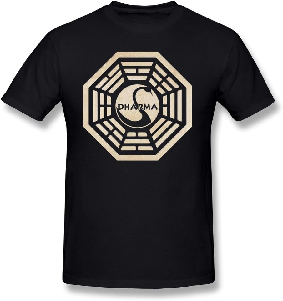 SIANDA Men's Lost TV Show Dharma Logo T-Shirts Black