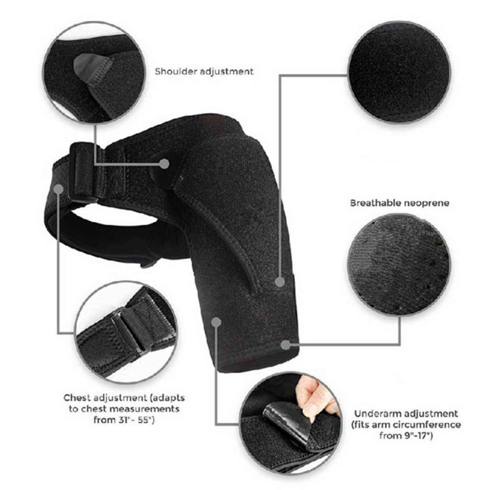 AADECOR [2 Pack] Schulterstütze für Männer und Frauen - Stütz- und Kompressionsmanschette für gerissene Rotatorenmanschette, AC-Gelenkschmerzlinderung - Verstellbare Schulterbandage, universell,Blue