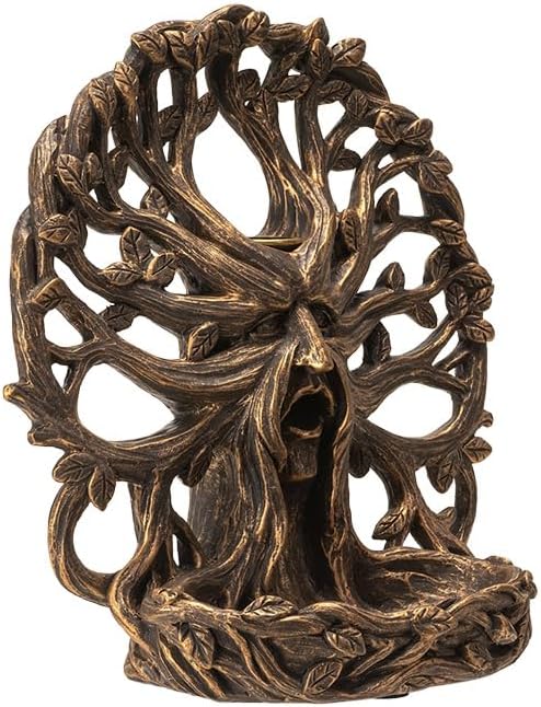 Pacific Giftware Tree of Life Greenman Backflow Burner, Decorative Backflow Cone Holder, Greenman Backflow Tabletop Holer