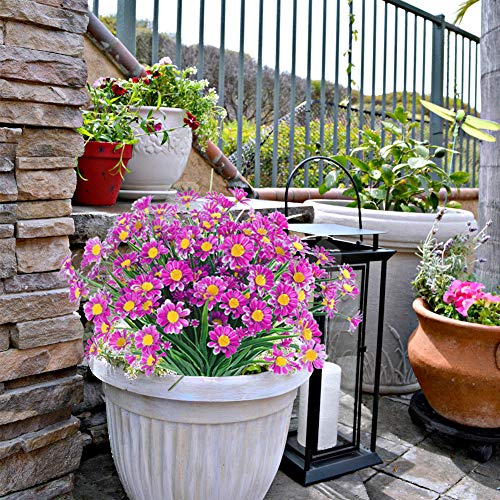 Greenrain 6 Bundles Artificial Daisy Flowers Outdoor Fake Flowers For Decoration No Fade Faux Plastic Flower Garden Porch Window Box Décor (Orchid) #TOP3