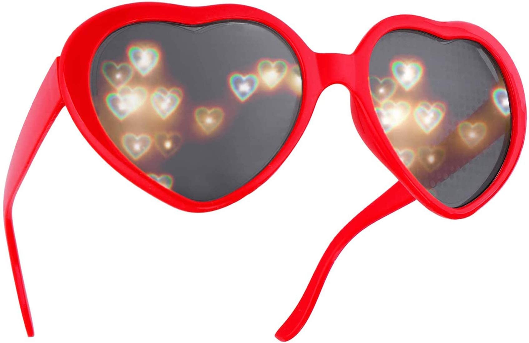 Sponsored Ad – DELFINO Glases Sun Peach Heart Special Effects Sunglasses Funny Light Diffraction Eyeglasses Heart Light Glasses Magnetic Glasses Clip-on Sunglasses Plastic Frame for Night Driving