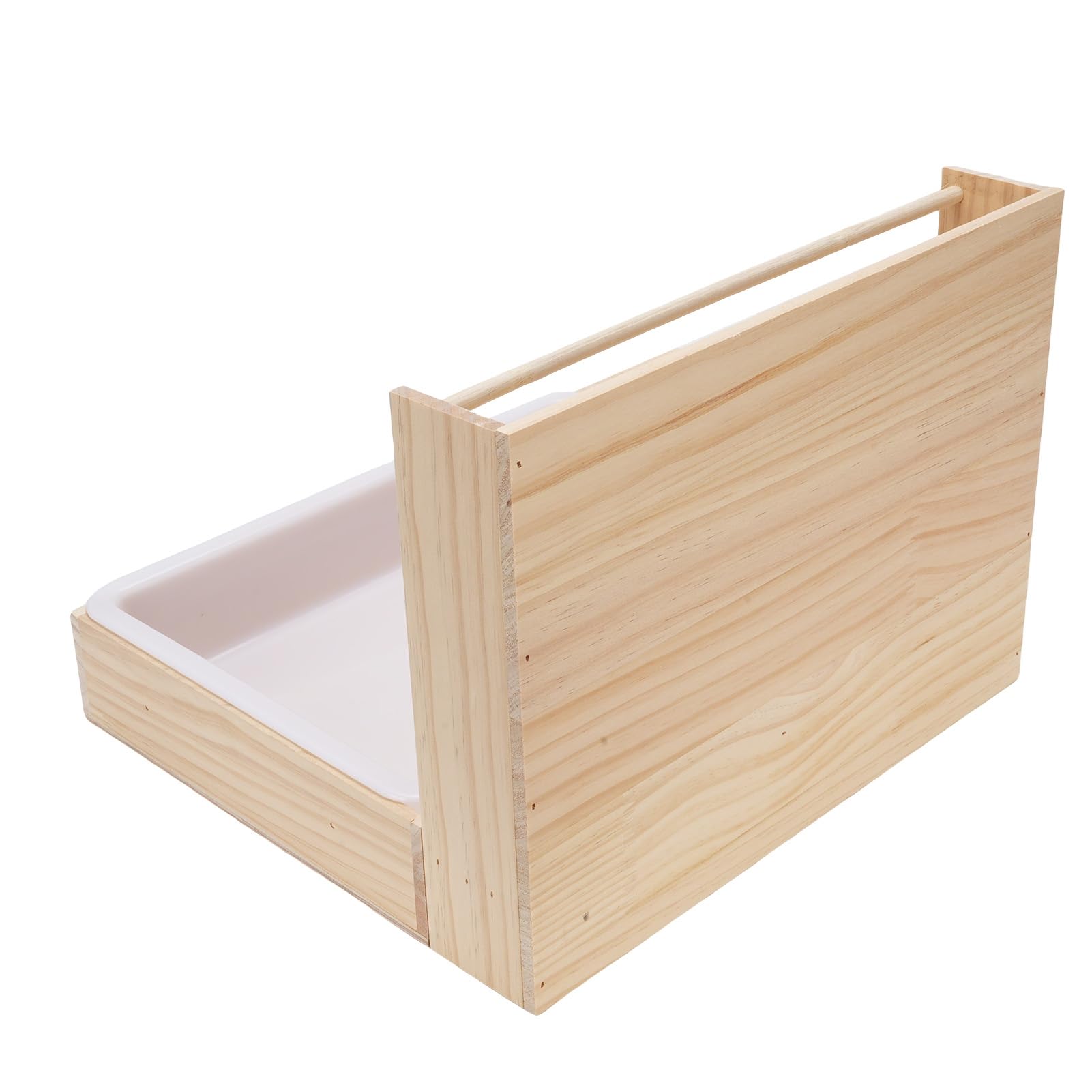 Rengue Mangiatoia per Fieno in Legno 3 in 1, Porta Fieno per Conigli di Grande capacità con Lettiera e 2 Ciotole, Struttura Antiribaltamento per Porcellino D'India, Cincillà, Coni