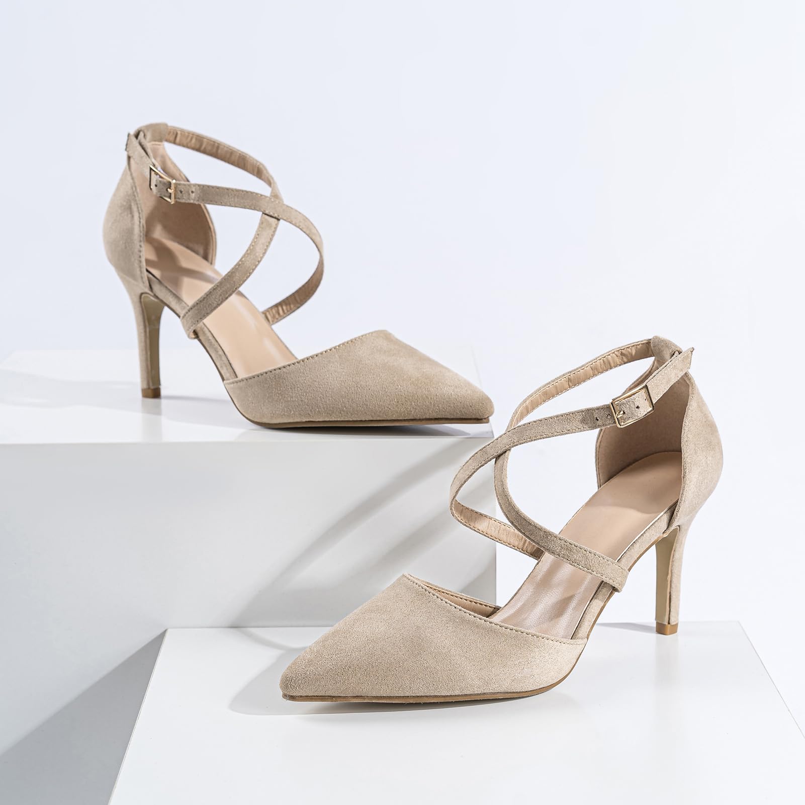 Hoefirm Escarpins Femme Talon Haut Sexy Chaussures Talon Aiguille Pumps Pointu Fête Mariage Soirée