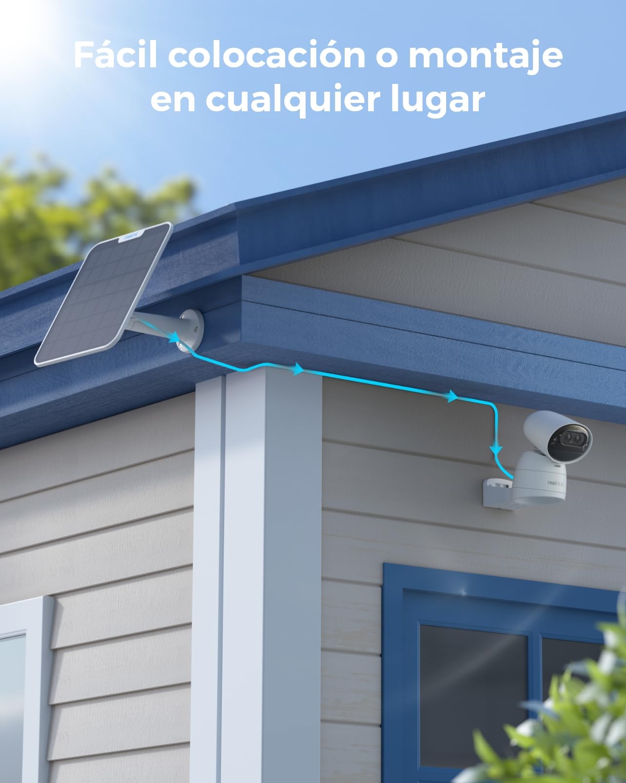 Reolink 4K Camara Exterior WiFi Solar, PTZ & 6×Zoom, Seguimiento Automático | Doble Lente, Zoom Óptico, 355° Pan y 50° Tilt, Detección de IA, Visión Nocturna a Color, Argus Track con Panel Solar de 6 W
