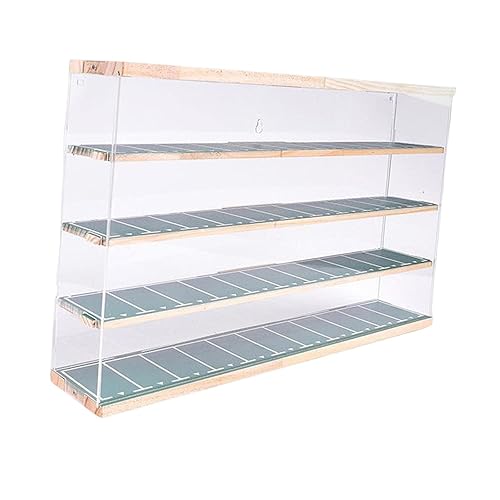 TOOYFUL Exhibidor de automóvil a presión a escala 164, protector de acrílico, decoración de mesa con escena de estacionamiento para modelos,