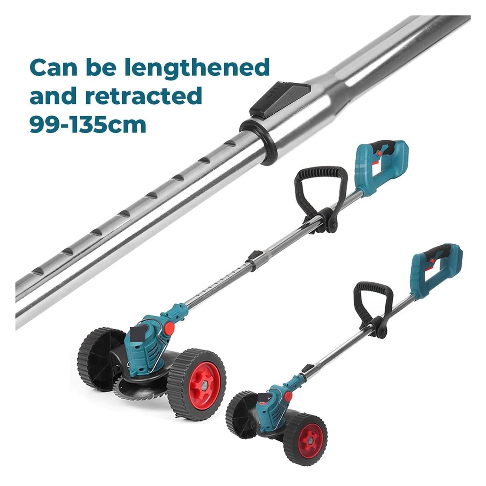 BODORME String Trimmer and Edger 21V Electric Lawn Trimmer Cordless Lawn Mower Adjustable Length Cutter Garden Tools (Not Bilateral Wheels) Product Image 4