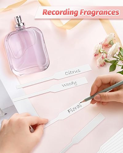 Miniatura 5 de 500 tiras probadoras de perfume, tiras de prueba de fragancias desechables, color blanco puro y fuerte absorbente, tiras de aroma, para fragancias,