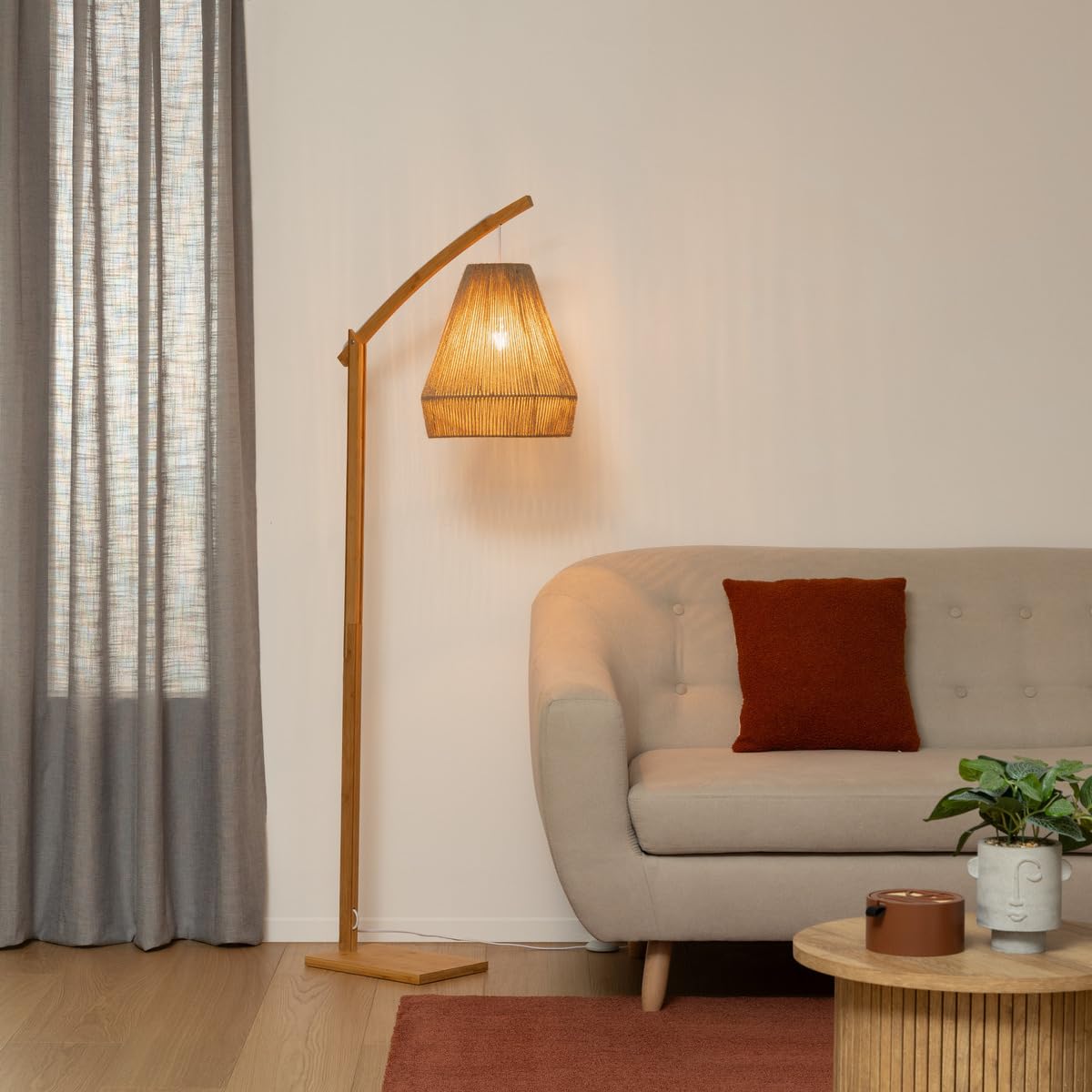 Lampada da terra Arc Palm Tree Natural H 158 Beige