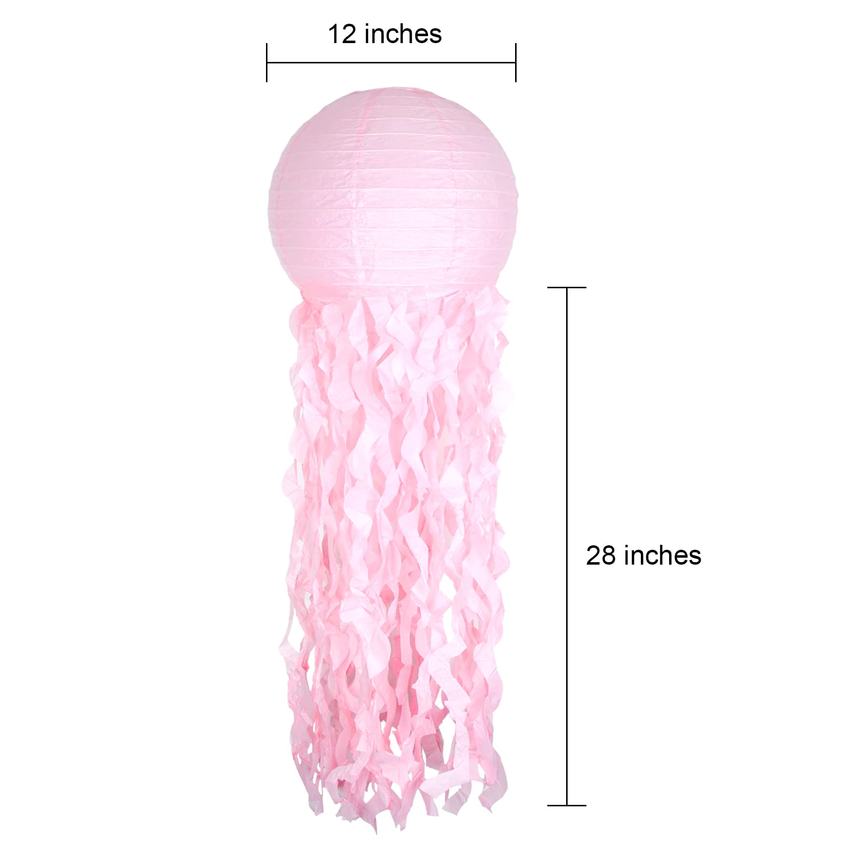 Jellyfish Paper Lantern Hanging Decoration, UNIIDECO Jelly Fish Mermaid Decor for Party, Under The Sea Mermaid Birthday Party Supplies, Ocean Theme Classroom Decorations (Pink)