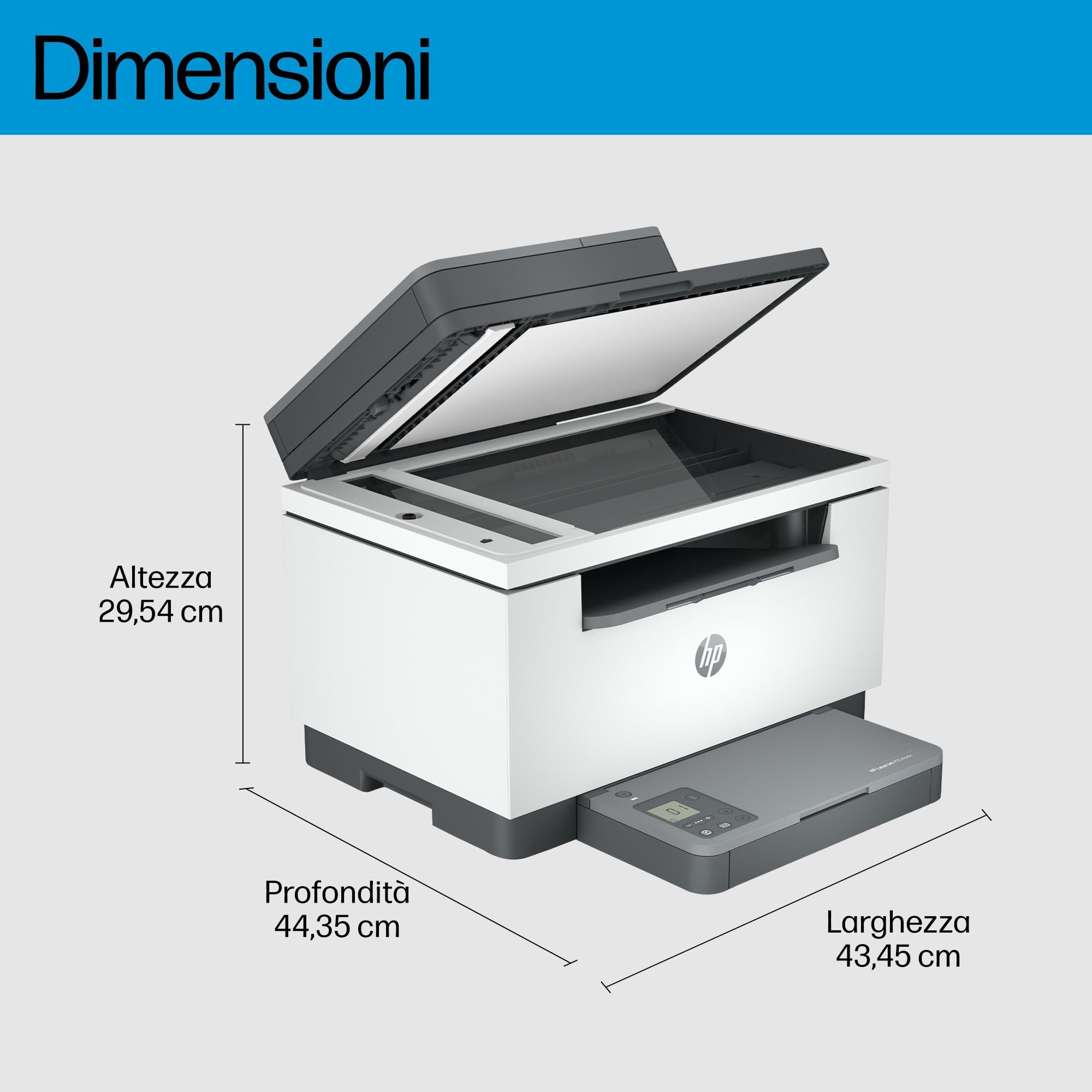 HP LaserJet MFP M234sdn Stampante Multifunzione A4 Stampa Fronte Retro Automatica Bianco e Nero 29 ppm USB Gigabit Ethernet Schermo LCD Grigia