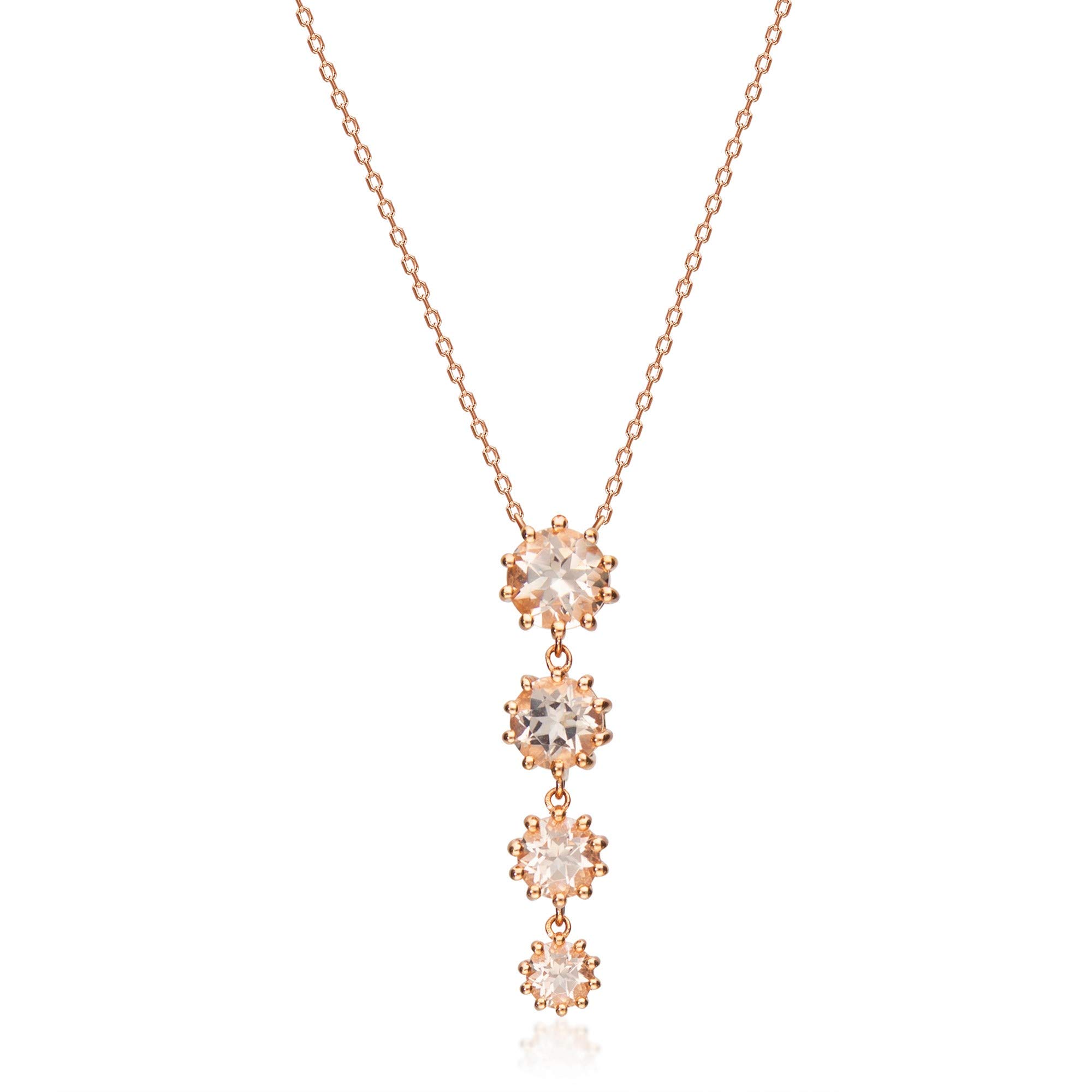 Gin & Grace Valentine's Jewelry 10K Rose Gold Genuine Morganite Pendant for Women