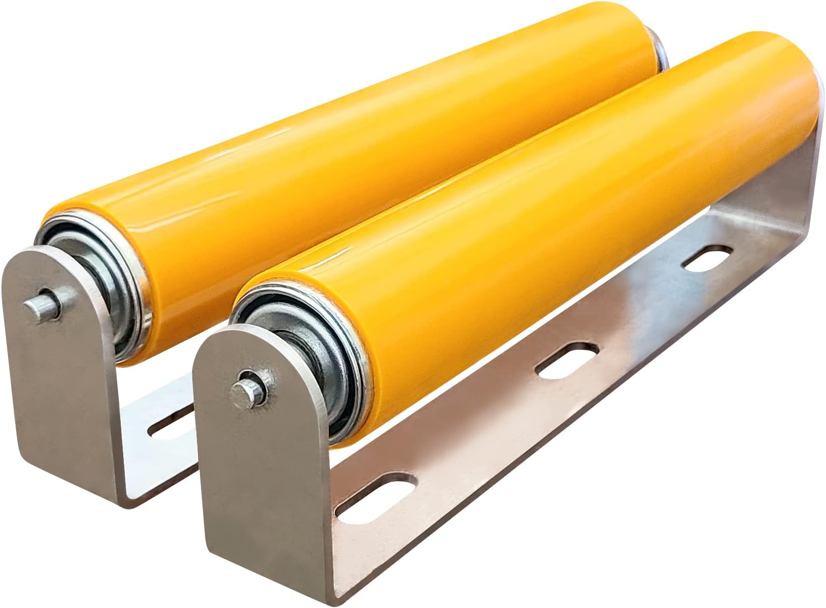 2 Pack, Polyurethane Coated Roller with Bracket, 10" Between Frame, 1.5" Diameter Roller