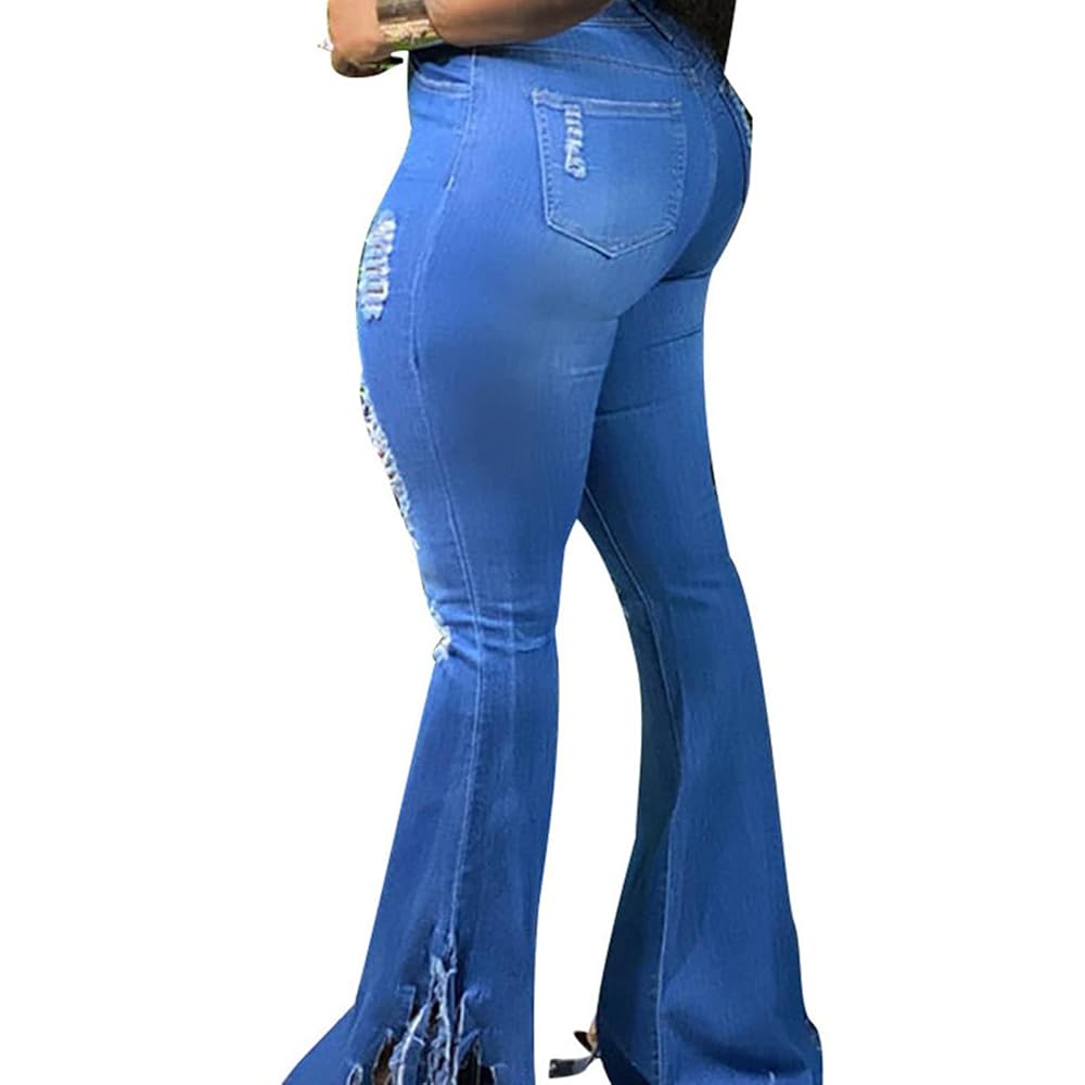 FELIM フェリム　HW BELL BOTTOM DENIM / BLU Amazon.com: Women's Classic High Waist Flare Bell Bottom