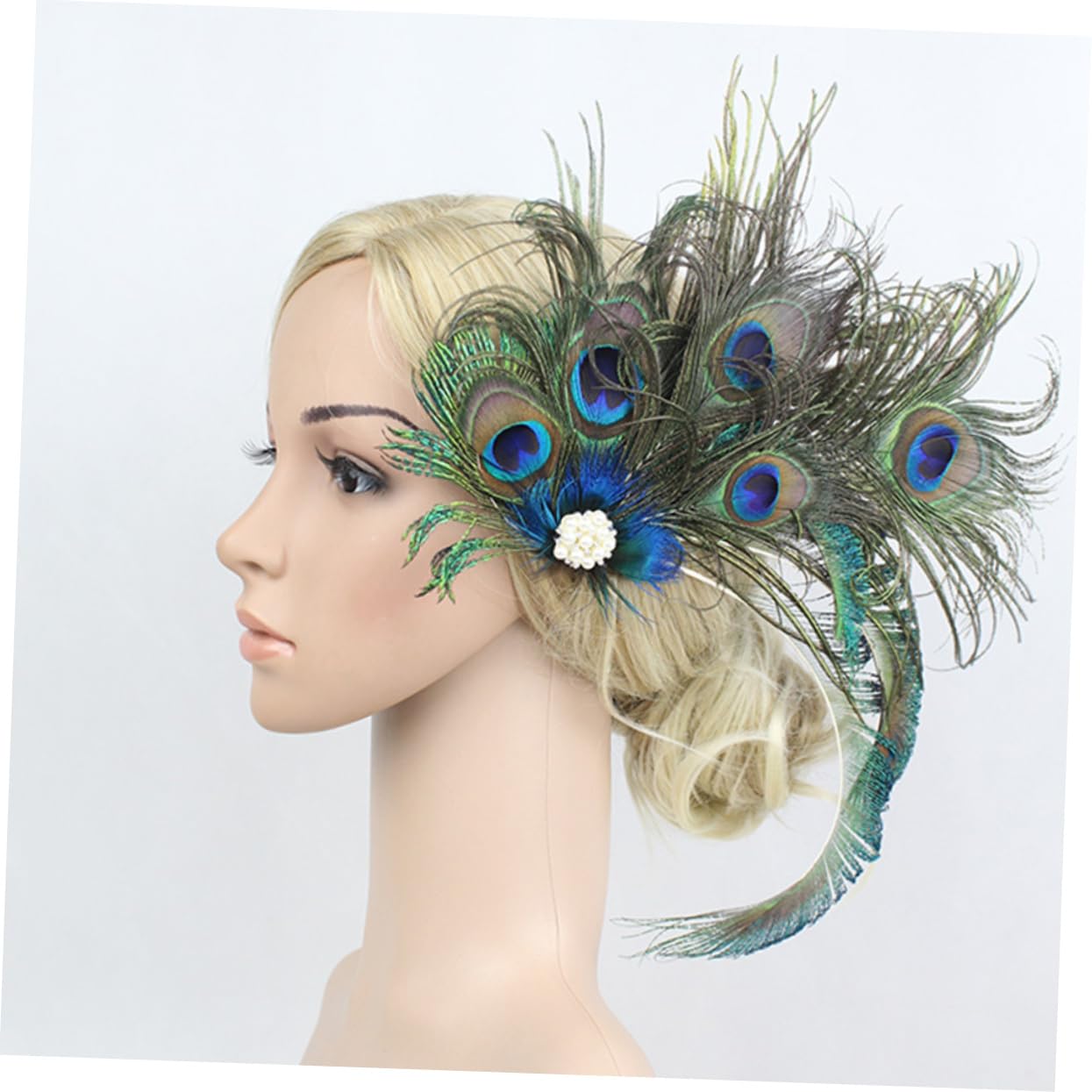 VALICLUD Horquillas de Novia 2 Piezas Plumas y Gemas de Imitación Sujetan el Cabello Elegantes Accesorios para Tocados de Boda