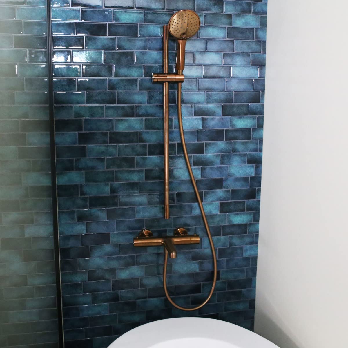 Essebagno Mezclador termostático de bañera y ducha Luisa en cobre