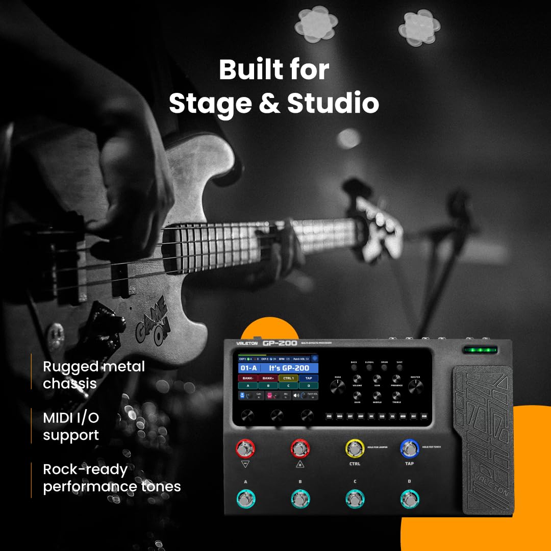 Valeton GP200 Multi Effects Processor + Gig Bag Black Bundle