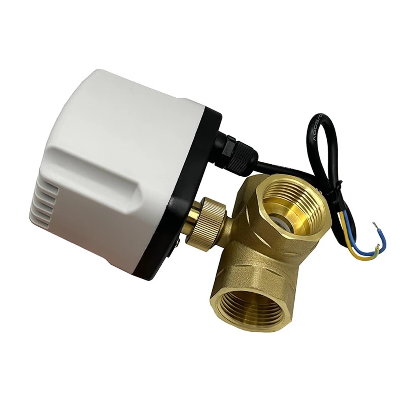 Válvula de Bola motorizada de latón de 3 vías, Control de Dos Cables, Tipo T, válvula de Bola eléctrica Impermeable IP65(220VAC-NORMALLY Closed)