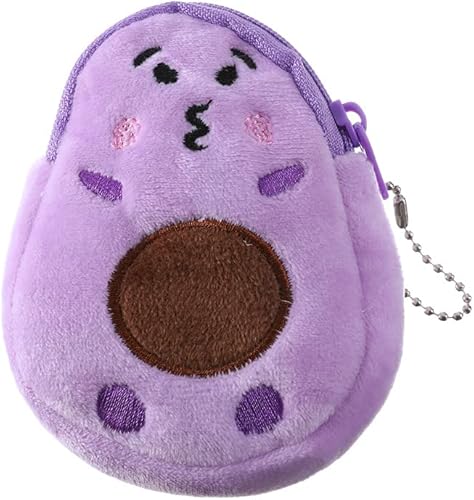 Miniatura 9 de ZHIQIAN Monederos de peluche de aguacate, bolsas de monedas suaves con cremalleras, bonitos regalos de dibujos animados para niñas, mini monedero