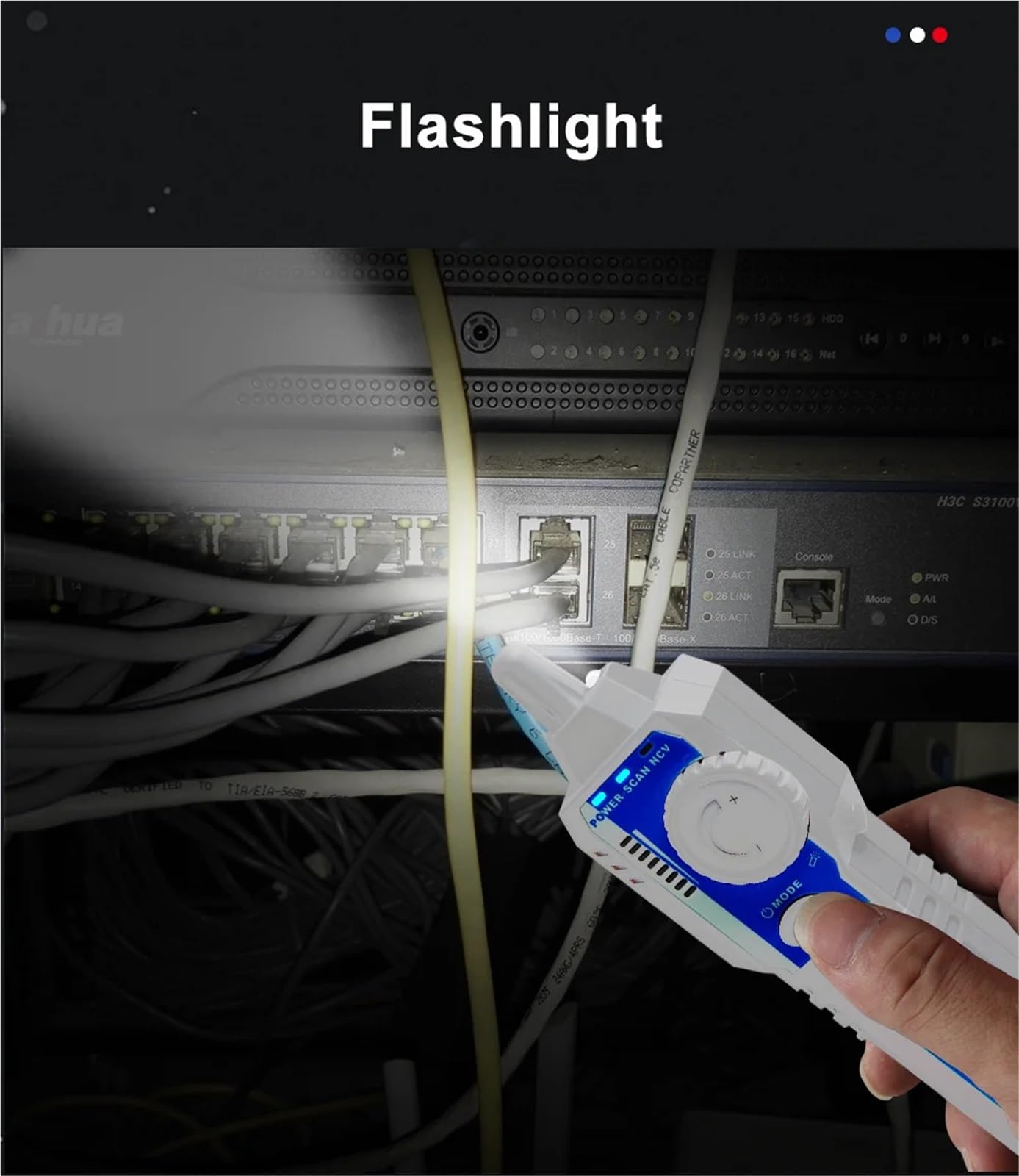 Localizzatore di Cavi, Tester LAN con display LCD, doppia batteria al litio, connettore di rete, test crimpatura, POE Flash, vibrazione digitale, tracciamento cavi