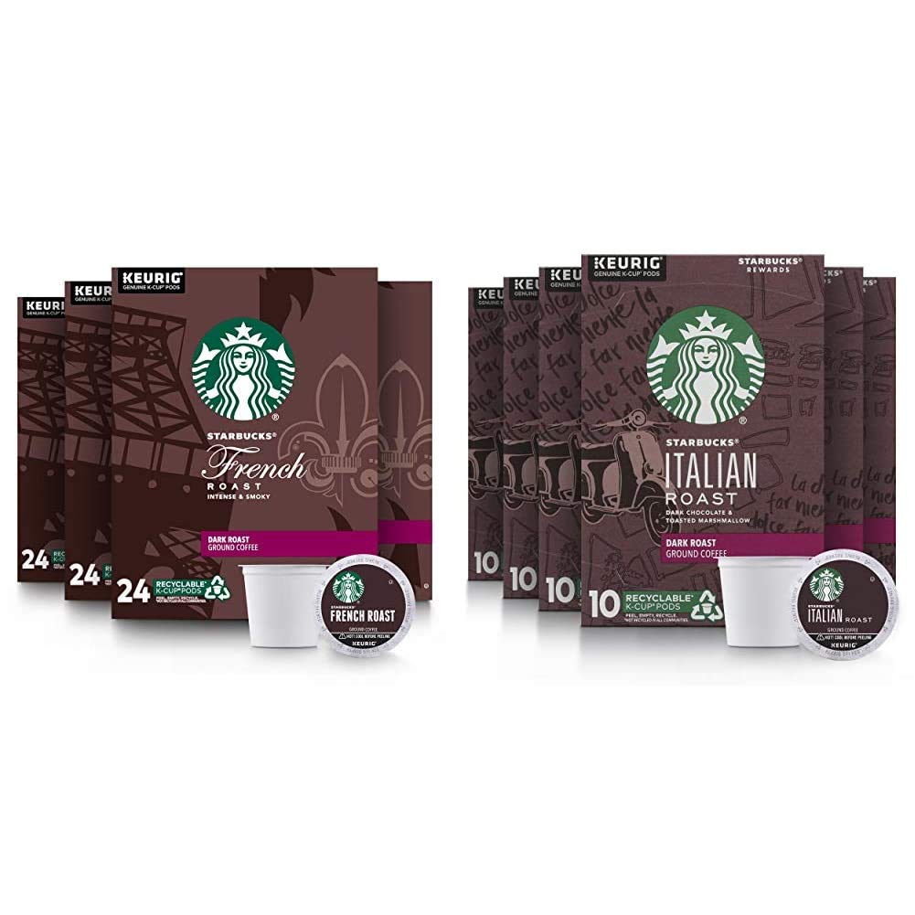 Amazon.com: Starbucks K-Cup Coffee Pods - Dark Roast French Roast and  Italian Roast for Keurig Brewers : Grocery & Gourmet Food