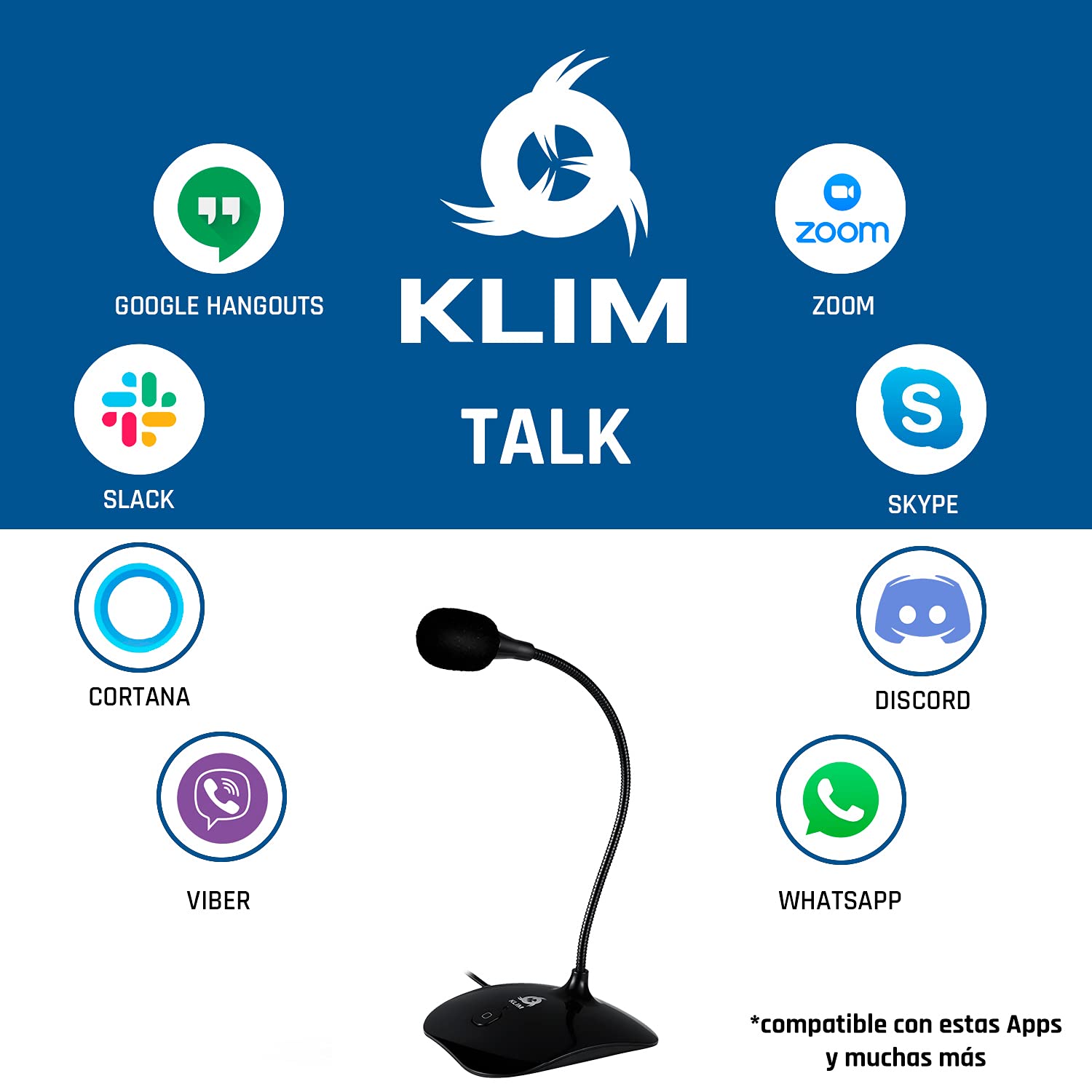 KLIM Talk - Micrófono USB para PC y Mac - Amplia Compatibilidad - con Botón Silencio - Micrófono de Grabación Profesional de Alta Definición - Nueva - Negro