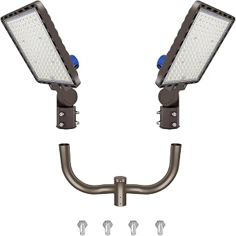 ledmo 1 Pack 350W LED Parking Lot Lights 1 Pack Double Bullhorn Bracket Outdoor Light Waterproof for Yard Warehouse Barn