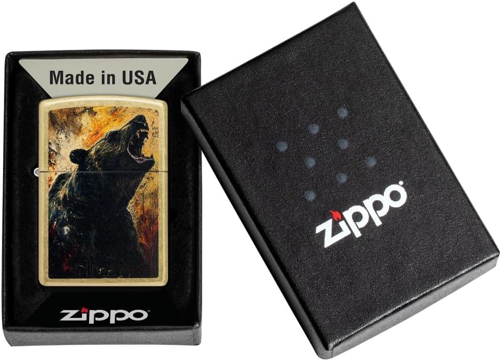 Encendedor Zippo grabado personalizado diseño Grizzly Roar miniatura 6