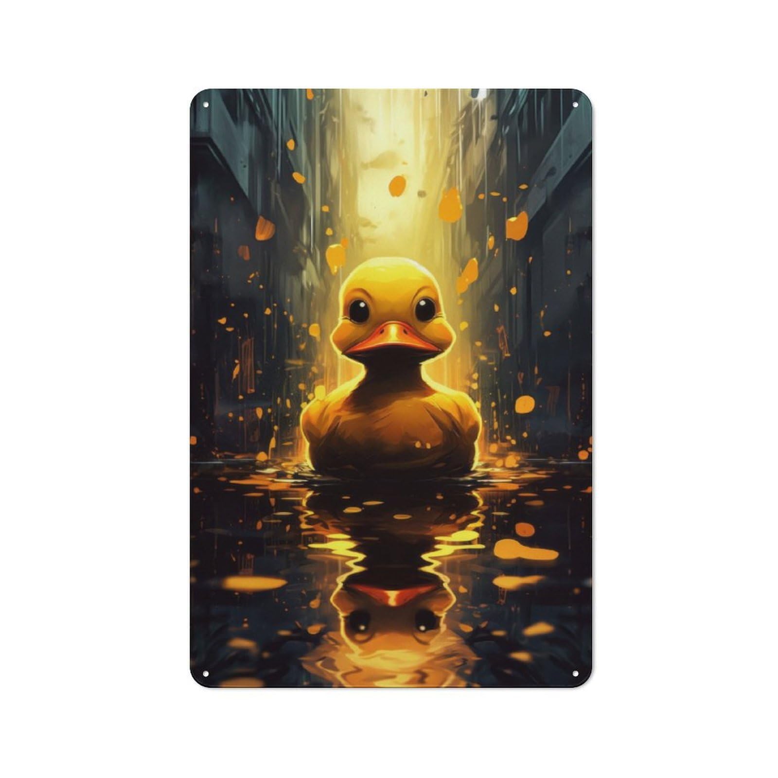 Junmoney Rubber Duck Bath Duck Vintage Tin Wall Plaque 30X20cm For Workshop Wall, A Decorative Christmas Gift For Makers And Diy Enthusiasts
