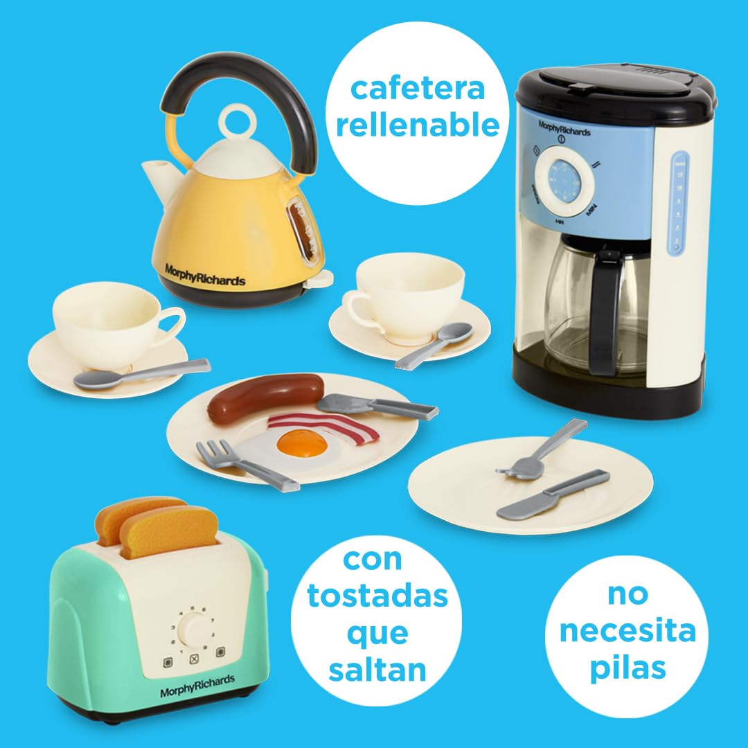 Set de Cocina Casdon Morphy Richards | Aparatos de Cocina de Juguete para niños a Partir de 3 años | ¡Incluye tostadora, cafetera, hervidor de Agua y Mucho más!