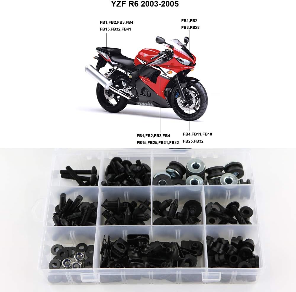 Xitomer Full Sets Fairing Bolts Kits, Fit for YZFR6 2003