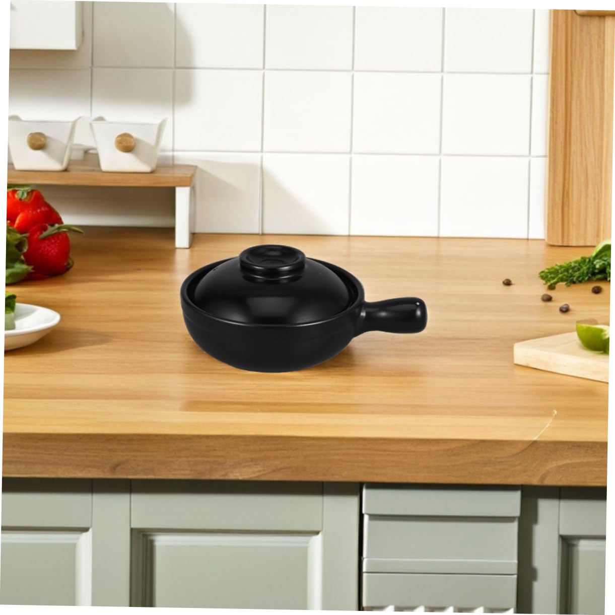 ULTECHNOVO Cazuela de Barro Tradicional Olla de Terracota con Tapa Ollas para Cocinar Arroz para Guisar para Uso Cocina